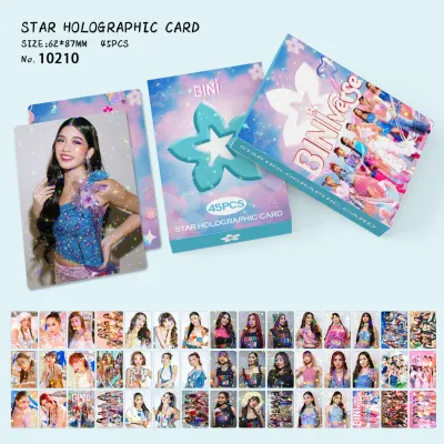 45 hot selling girl group BINI star flash cards pink collection photo cards homemade postcards album postcards