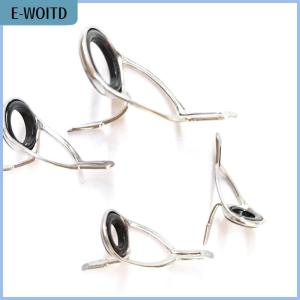 【E-WOITD】 4pcs set Fishing Tackle Stainless Steel Repair Kit Set Fishing Rod Guide Ring Tip Fishing Pole Circle Ring Eye Guide Wire Loop