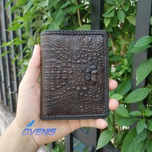 [FREE SHIP] VÍ DA CÁ SẤU NGUYÊN CON. VÍ 2 MẶT ĐAN VIỀN CAO CẤP MADE BY OVENIS