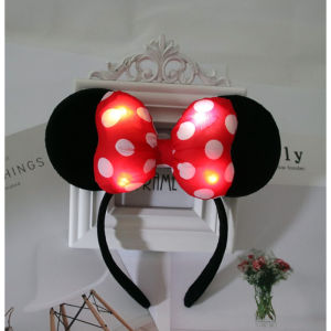 Minnie Mickey LED Headband Cute Cosplay Bow Photo Headwear Kids Adult