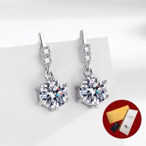 Diamcity  (Free Gra Certificate) S925 Anting Moissanite Perak Dua Karat