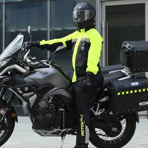 [NNSA]MOTOWOLF Motorcycle Raincoat Riding Waterproof Reflective Warning LED Lights MTB Road Bike Cycling  Motorcycle Raincoat 4D5H2J