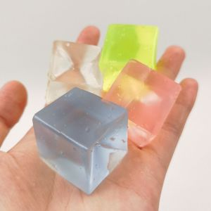 ADAMOL Ice Cube Ice Cube Balls Toy Cat Paw Mini Cat Paw Slow Rebound Toy Pinch Music Transparent Cube Release Toys Party Favors