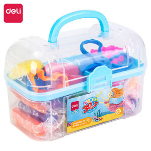 Deli 24 Colors Clay Dough Set For Kids Safe And Attractive Treasure Box Clay Set For Kids Mud Color
