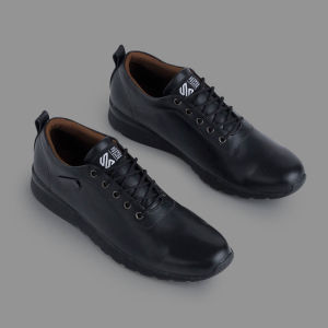 Sepatu Pantofel Formal Kuzatura Pria Cowok Dewasa Kerja Kantor Hitam Full Black Casual Classic