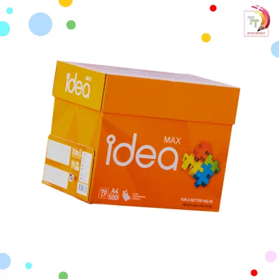 !! จำกัด 1 ลัง / บิล !! Idea Max (ไอเดีย แม็กซ์) กระดาษถ่ายเอกสาร กระดาษ A4 หนา 70 แกรม ( 5 รีม / ยกลัง )