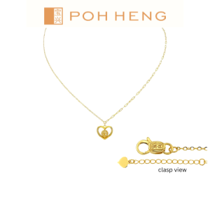 Poh Heng Jewellery 22K Weave Heart Necklace in Yellow Gold [Price By Weight]