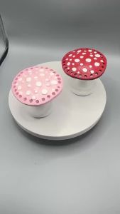 FFBH Mushroom Earring Storage Rack Resin Handicraft Ornament Dresser Desktop Ornaments Earrings Display Rack Bedside Table Decoration 9H4B3