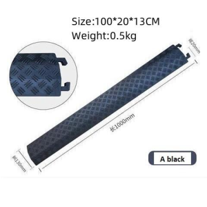 【Fast Delivery】PVC Cable Ramp Floor Cable Cover 100x20x13cm 1M Cable Hose Cover Guard 1 Channel Wire Cord Floor Ramp Rubber Cover Sleeves Protector Electrical Equipment Accessories Indoor Stage Wire Protection Cover Wiring Trough Board