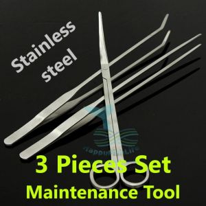 3 pcs 5 pcs 6 pcs Aquarium Aquascape Maintenance Tool Tweezers Wave Scissors Stainless Steel Carbonized Rainbow Premium AD Grade Holder