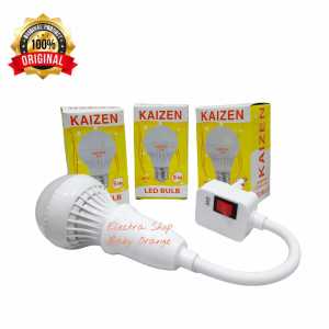 Paket Lampu Tidur Hias Baca Dinding Flexible Premium On Off Led 3 / 5 watt Kualitas Phil Putih e27 FS-25 With Converter - Set Lampu