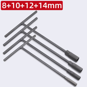 JIANTAI T Handle Metric Socket Wrench Set 6- Point(8mm 10mm 12mm14mm ) Cr-V Steel Hex Socket For Motorcycle Bicycle Repair