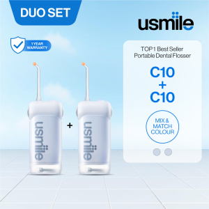 [DUO SET] usmile C10 Portable Dental Flosser | ComfyStream | 95 Days Batter Life | 4 Modes | IPX7 Waterproof