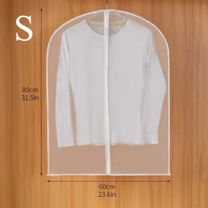 PEVA Transparent Clothes Dust Cover Garment Bag Dustproof Clothes Protector Cloth Cover Middle Zippe