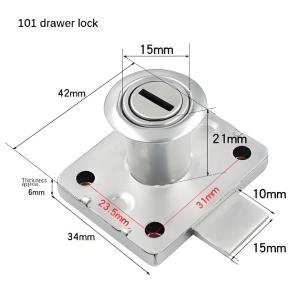 Cold rolled steel drawer lock household furniture lock hardware door cabinet lock is suitable for office desk mailbox storage cabinet with 2 keys