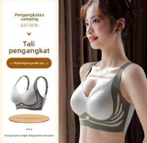 [Aksesori Payudara Anti Kendur/Penopang]Tanpa Kawat Push Up Sport Bra Fashion Wanita Bra Super Bernapas Yoga Ahan Guncangan Bra Elastis BH Pakaian Dalam Wanita/Womens Adjustable Bra IFN