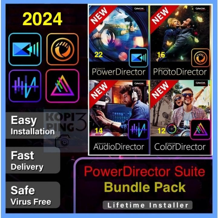 CyberLink PowerDirector Suite 22 Ultimate 2024 Bundle Pack 100