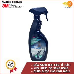 Bộ 3 món chăm sóc xe ngày mưa gồm chai chống bám nước xịt rửa kính và xịt tăng bóng sơn xe 3M 3M-CBMUA - Tặng kèm khăn lau ô tô trượt kính vệ sinh kính tăng bóng xe