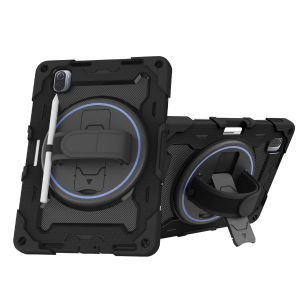 Softcase iPad Pro 11 / 13 Inch M4 2024 11" 13" Bonus Stylus Pen Tali Hitam Case Anak Dewasa Armor Strap Anti Air Tahan Banting Standing Casing Rotating Kesing Cover Kids Skin Aksesoris Pelindung Tablet Cowok Cewek Rainbow Pink Ungu Black Biru Elastic