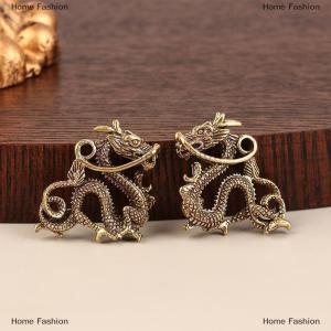 [COD] Home Fashion 1Pc Retro Brass Dragon Figurine Decor Wealth Prosperity Chinese Style Ornament Dragon Luck Animal Fengshui Vintage Decors