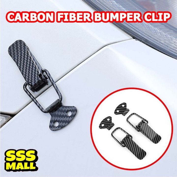 FRAME BUMPERS Car Bumper Clip Carbon Fiber 2PCS Universal Auto Front