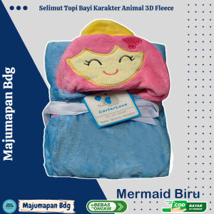 Selimut Topi Bayi Karakter Animal 3D Fleece Carter Love ZAK36