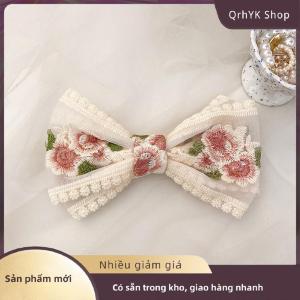 Hàng có sẵn✨ Mới Thêu Bow Kẹp Tóc Ren Tóc Clip Ngọt Ngào Trở Lại của Đầu Mỏ Vịt Clip Thời Trang Phụ Kiện Tóc Cho Cô Gái Phụ Nữ