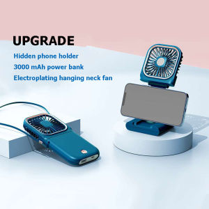 Huife New Mini Hanging Neck Fan Portable Folding Handheld Desktop Fan Lazy Stand USB Charging Mute Fans
