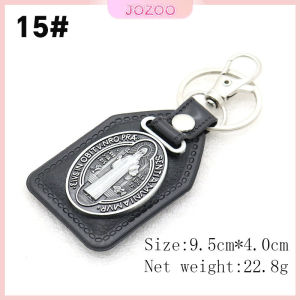 Jozoo Metal Keychain Cross Leather Keychain for Small Gift Mens Car Keychain