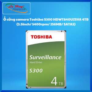 Ổ Cứng Camera Toshiba S300 HDWT840UZSVA 4TB (3.5Inch/ 5400rpm/ 256MB/ SATA3) - Hàng Chính Hãng