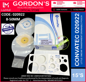 20922 / 020922 - Convatec Little One Ones Stoma Bag Drainable Pouch 8-50mm 15s Littleones TRANSPARENT