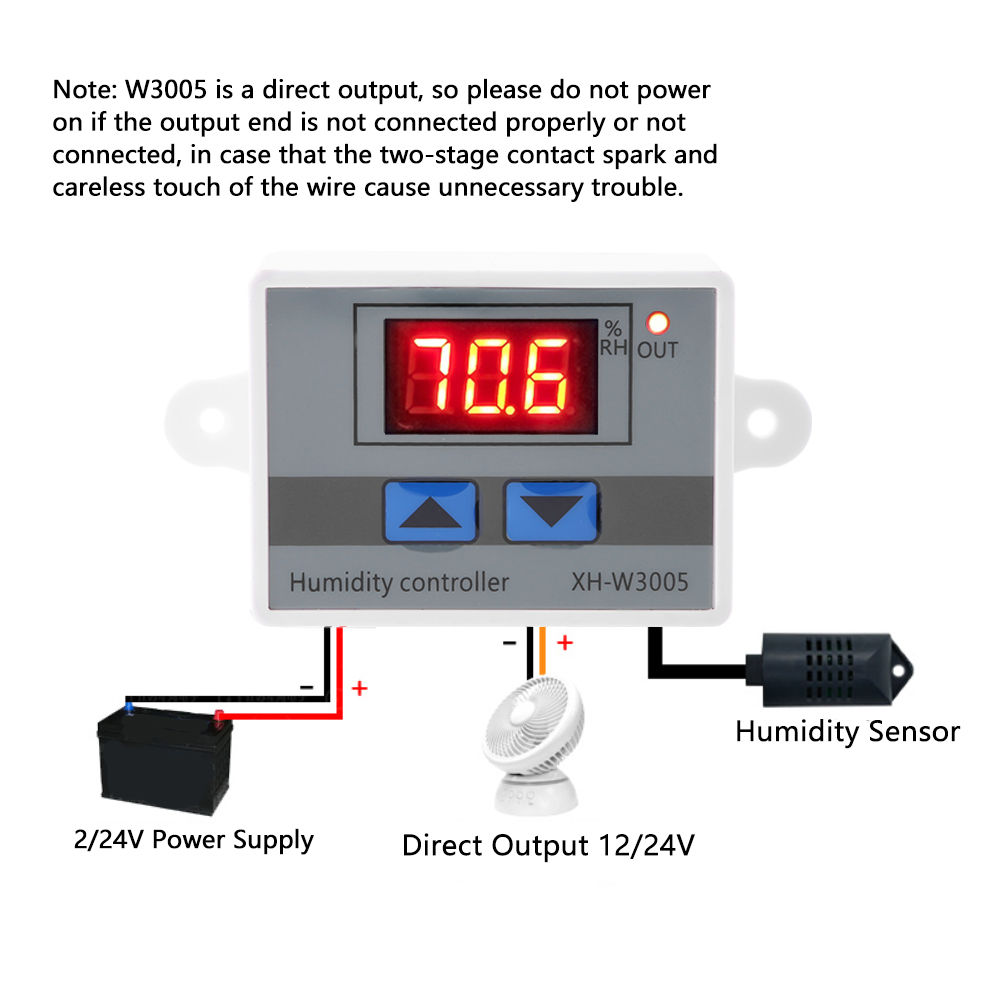 Meterk XH-W3005 Digital Hygrometer Switch Controller Humidity Sensor 0 ...