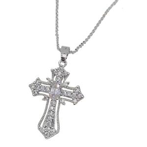 Elegant Crosses Necklace Charm Sturdy Alloy Pendant Comfort Fits with Adjustable Length Chain for Everyday Wear