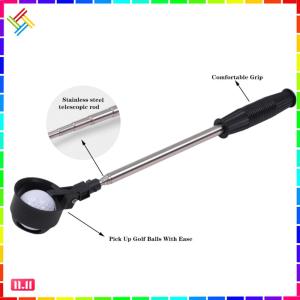 Steel Golf Ball Retriever 8 Sections Telescopic Golf Ball Picker for Water