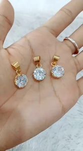 Liontin Desi Mata 1 Perak 925 Sepuh Emas Kuning