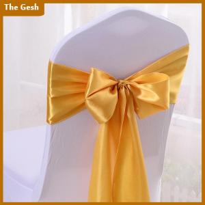 [The Gesh] Colourful Satin Sash Wedding High Quality Chair Bow For Chair Covers Sash Birthday Party Hotel Show Decoration Wholesale