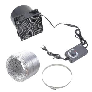 Inline Duct Fan 12V 210CFM Adjustable Speed Blower Fan Kit For Kitchen Bathroom Hydroponics Electronic Cooling