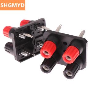 [COD] SHGMYD 2pc External Banana Jack 4Pin Speaker Amplifier Wire Clip Socket WP4-10 Terminal