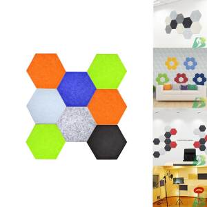 BEIYIN 12 Pcs Large Hexagon Self-Adhesive Acoustic Soundproof Padding Sound Absorbing Board Noise Reduction Wall Panels for Studios Home Offices KTV Gaming Drunk Rooms