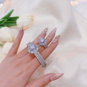Bộ vòng tay và nhẫn nữ xi bạch kim siêu sáng siêu bền Kami