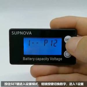 Đồng hồ đo dung lượng pin lithium pin sắt ắc quy điện áp hoạt động 8V-100V hiển thị 3 thông số key