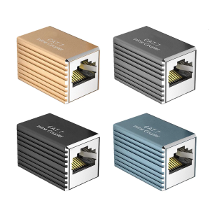 Compactly Metal Shielded RJ45 LAN Coupling Ethernet Cable Connectors LAN Adapter Support 1Gbps/10Gbps Data Transmission