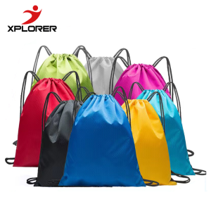 กีฬาพับ Drawstring กระเป๋าเป้สะพายหลังกันน้ำมัลติฟังก์ชั่จัดเก็บยิมกระเป๋าไหล่สลิงกระเป๋าเป้สะพายหลังสำหรับการเดินทางกิจกรรมกลางแจ้งกระสอบในการขาย