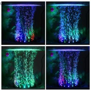 UG Aquarium Underwater LED Light Air Bubble Stone Colorful For Fish Tank Round Lamp
