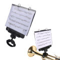 Jiawu Trumpet Marching Lyre Adjustable Marching Band Lyre for Trumpet Marchings Band Accessory with Flip Folder Includes 5 Refill Sleeves Quick Disassembly Design Stable. 