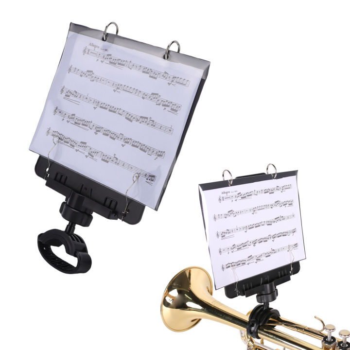Jiawu%20Trumpet%20Marching%20Lyre%20Adjustable%20Marching%20Band%20Lyre%20for%20Trumpet%20Marchings%20Band%20Accessory%20with%20Flip%20Folder%20Includes%205%20Refill%20Sleeves%20Quick%20Disassembly%20Design%20Stable%20-%20Image%203
