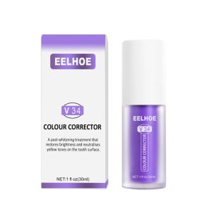 EELHOE V34 Teeth Whitening Colour Corrector Serum pemutih gigi my smile Small Bottle Purple Pasta Gigi Pemutih Dan Anti Penuaan