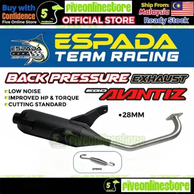 ESPADA Back Pressure BP1 Yamaha EGO AVANTIZ Racing Exhaust Pipe 28MM Cutting Standard Ekzos Muffler Senyap E4