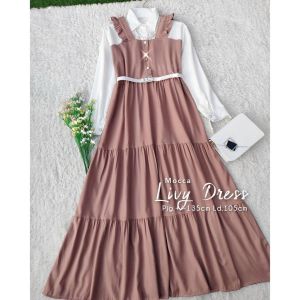 GAMIS WANITA KOREAN STYLE / LIVY DRESS GAMIS WANITA / BUSUI FRIENDLY FREE BELT IKAT PINGGANG