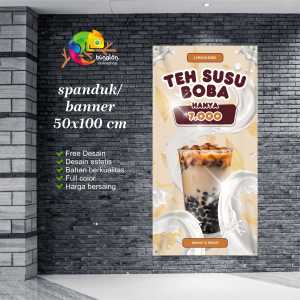 Cetak Spanduk Banner Teh Boba Susu